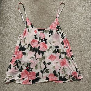 Tahari spaghetti strap cami floral print size XL 95% rayon 5% spandex